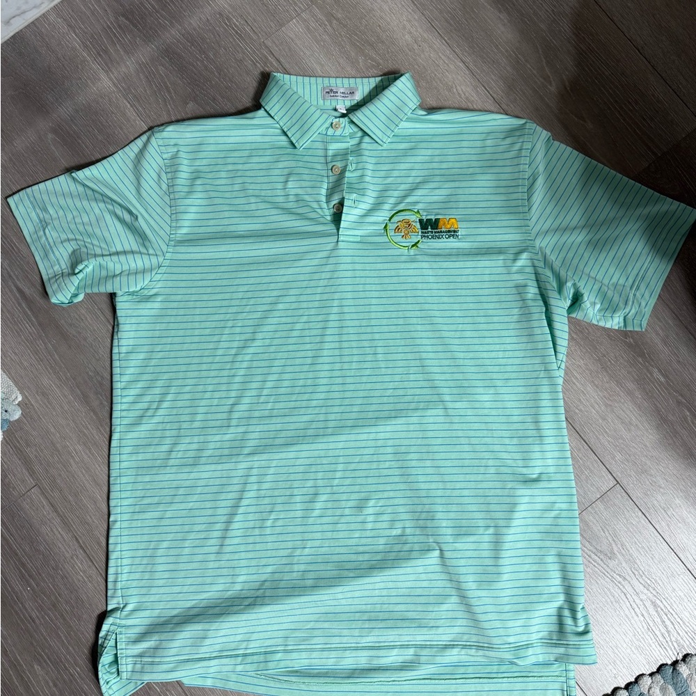 Peter Millar Waste Management Aqua Striped Polo Shirt